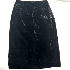 Burberrys vintage black velvet skirt midi size 42